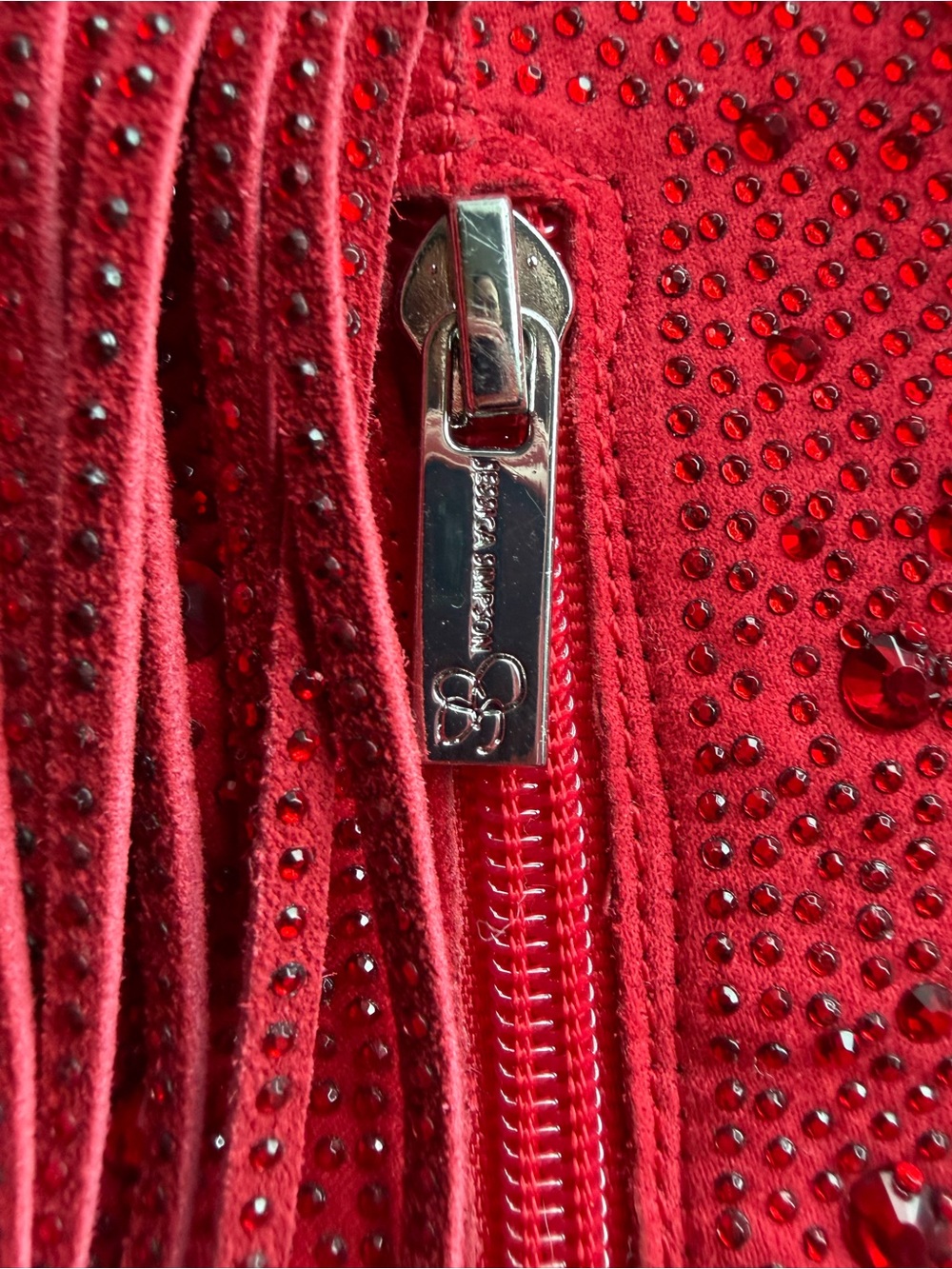 Jessica Simpson Red Rhinestone Fringe Cowboy Boots Size 7.5 - Picture 3 of 6